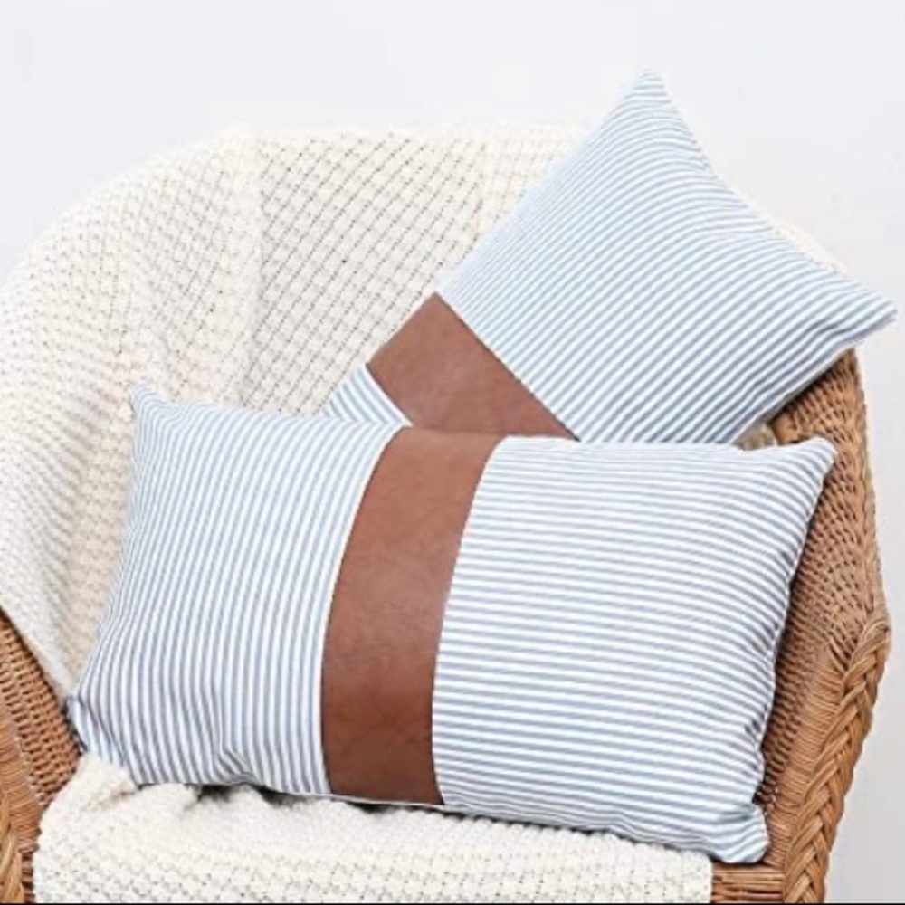 Kiuree Faux Leather Pillow Covers 20x2 Set Of Two